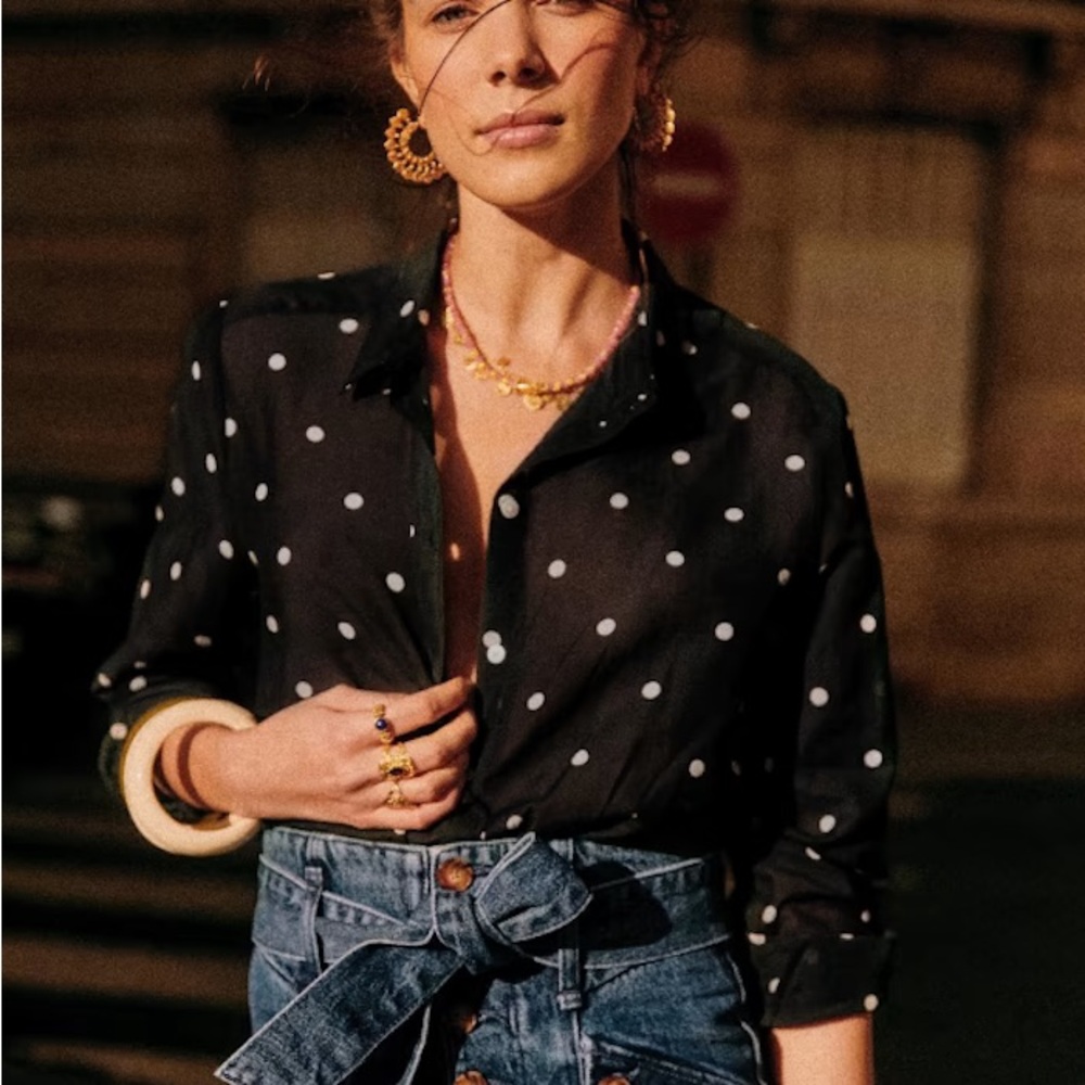 AYR Pierro Shirt in Black Polka Dots